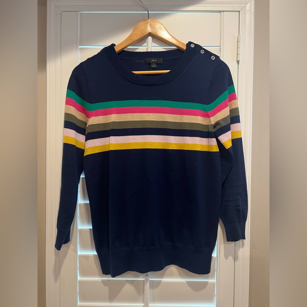 J. Crew Stripe Wool Sweater Size Small